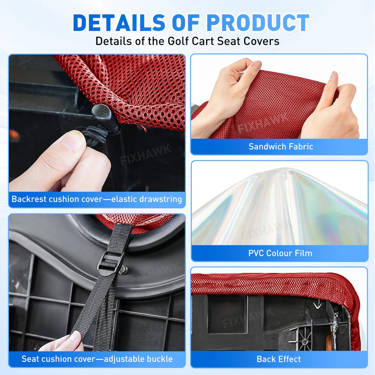 FIXHAWK easy installation with elastic edge for quick setup on seats.