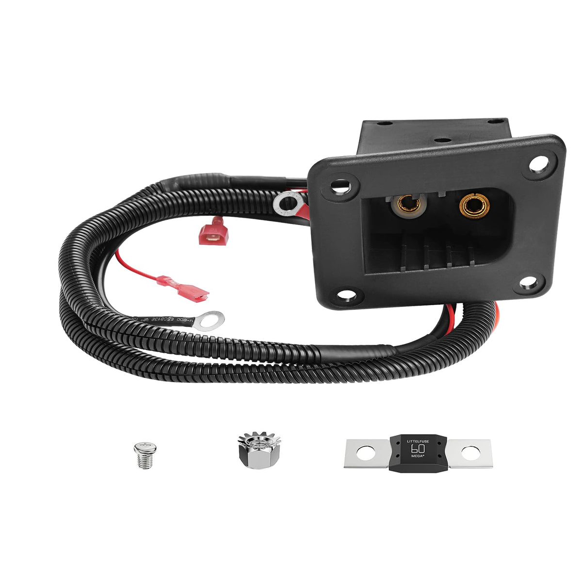 FIXHAWK EZGO 36v charger receptacle close-up highlighting durable build for reliable charging.