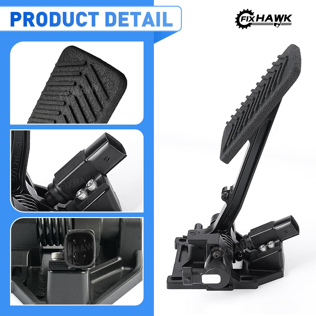 Front view of FIXHAWK pedal assembly emphasizing durable construction