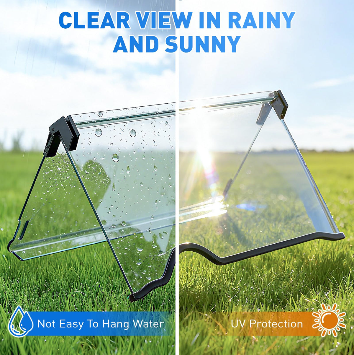 FIXHAWK EZGO RXV windshield folded view offers compact storage and summer airflow.