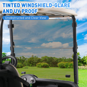 FIXHAWK EZGO RXV windshield front view showing clear tinted protection.