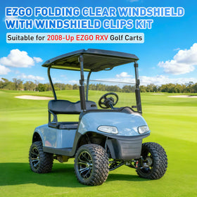 FIXHAWK EZGO RXV windshield packaging shows a ready-to-install kit.