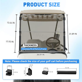 FIXHAWK EZGO RXV windshield withstands wind and rain with weather resistance.