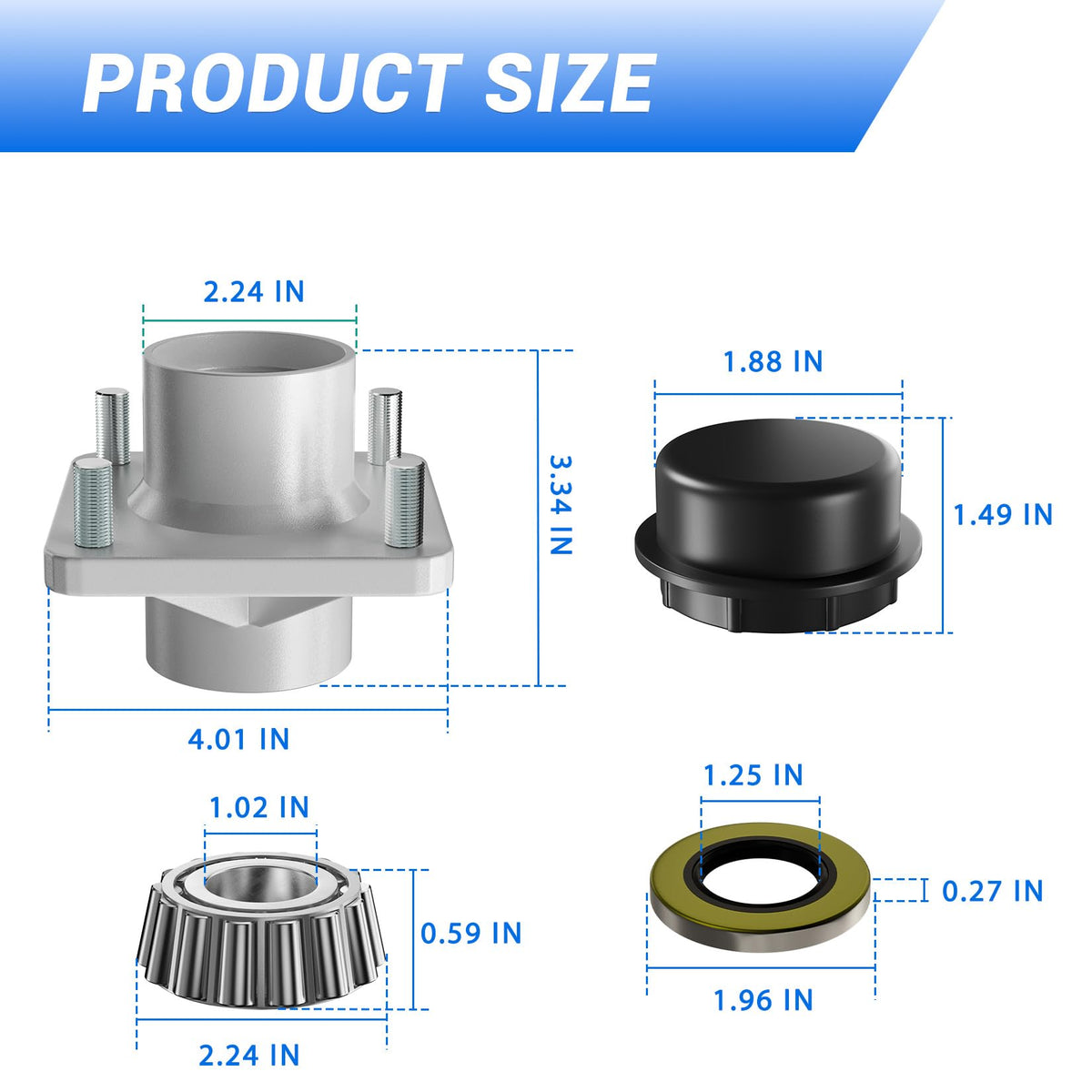 FIXHAWK EZGO TXT hub kit fits 2001.5-2013 models for smoother operation