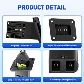 FIXHAWK EZGO TXT receptacle installed on 1996-up golf cart.