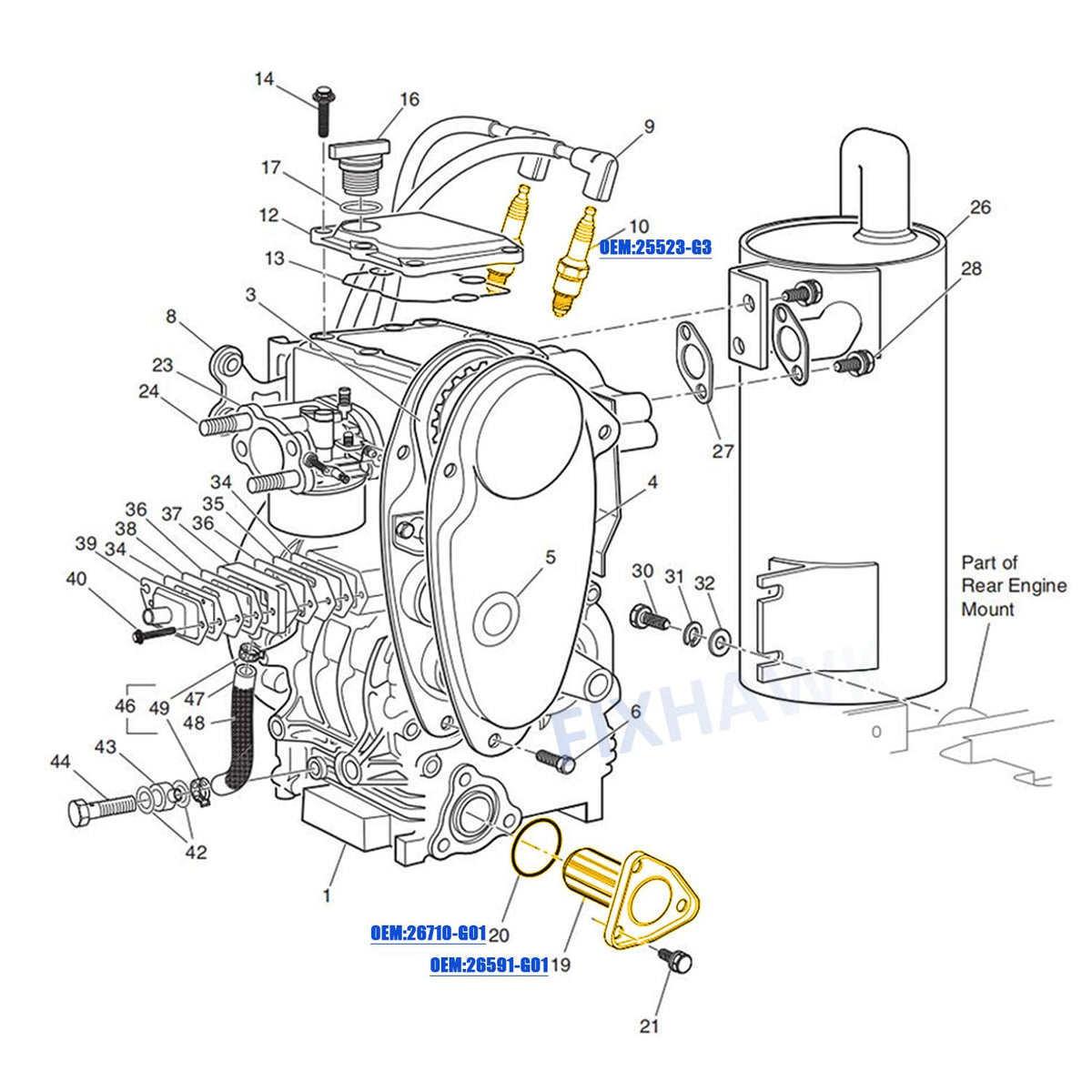 FIXHAWK EZGO TXT spark plugs array ready-to-install components for quick maintenance.