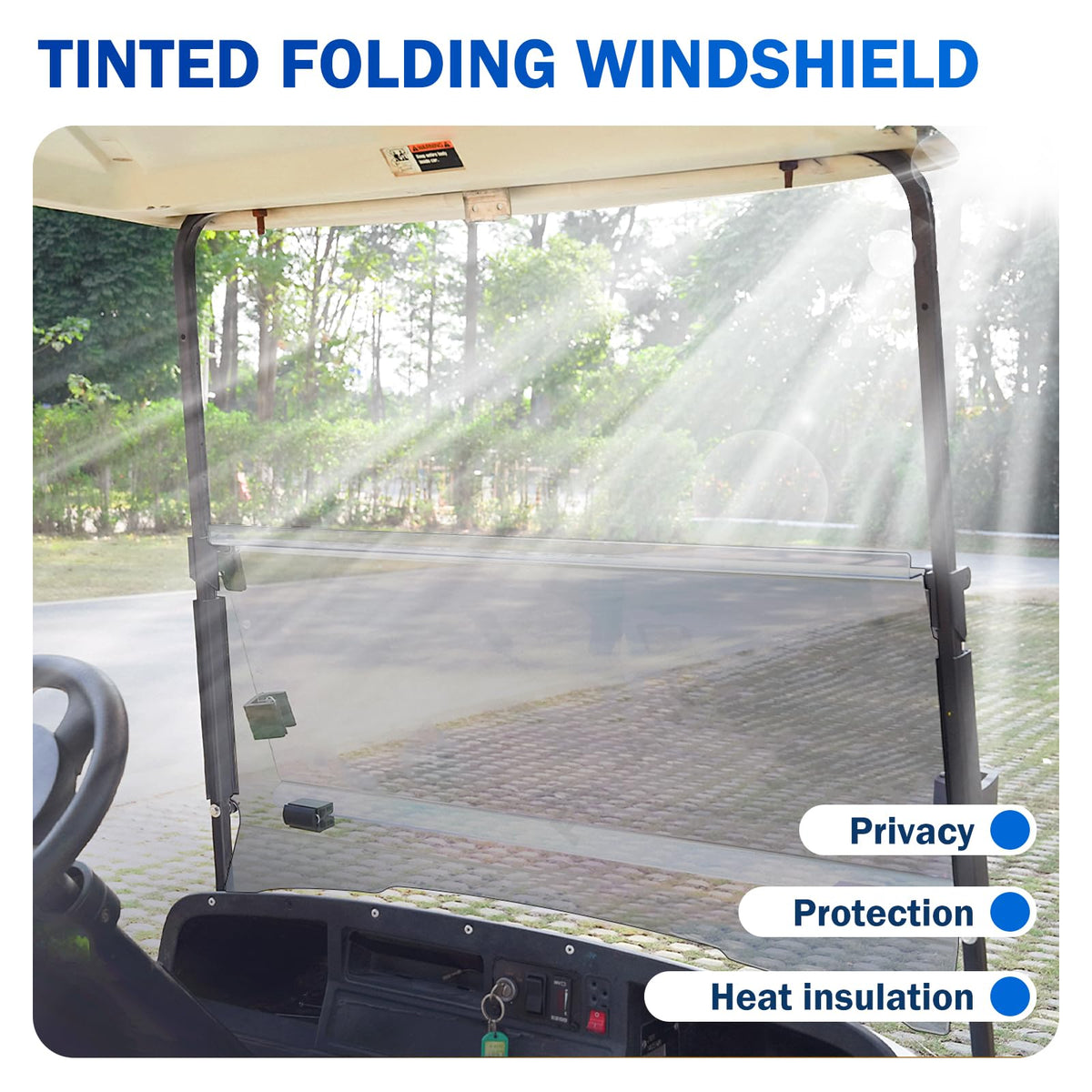 FIXHAWK EZGO windshield offers a clear view with a tinted finish for glare reduction.