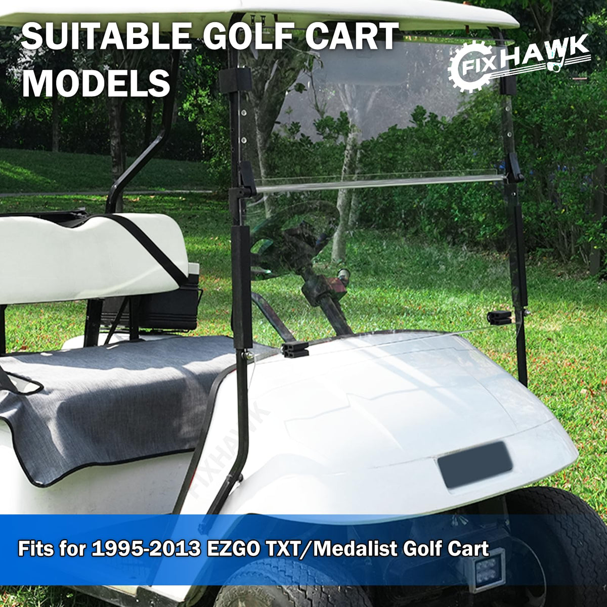 FIXHAWK EZGO windshield folds into two halves for flexible weather protection