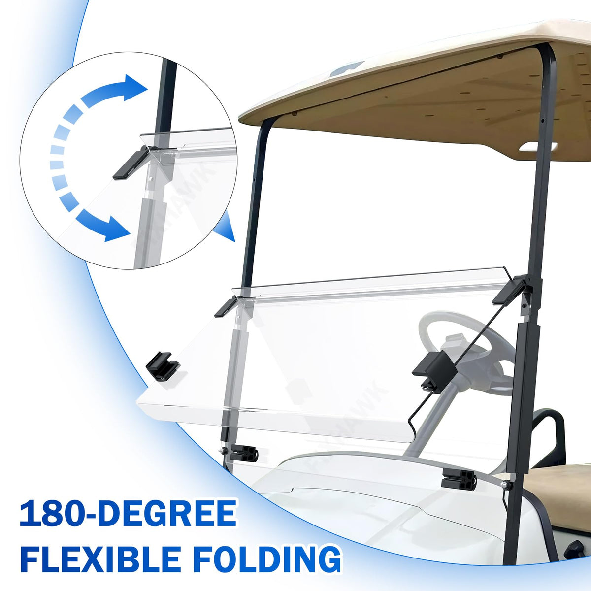 FIXHAWK EZGO windshield shields against wind, dust, and rain during rides