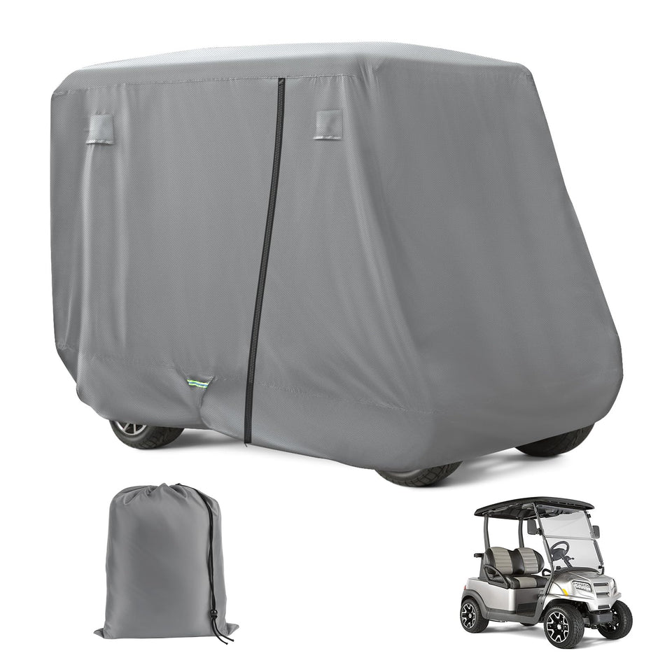 FIXHAWK golf cart cover with side zipper access for easy entry and protection.