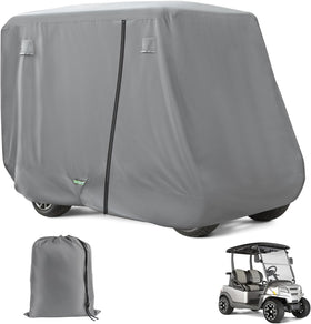 FIXHAWK universal-fitment golf cart cover shields 4-seat carts from sun and rain.