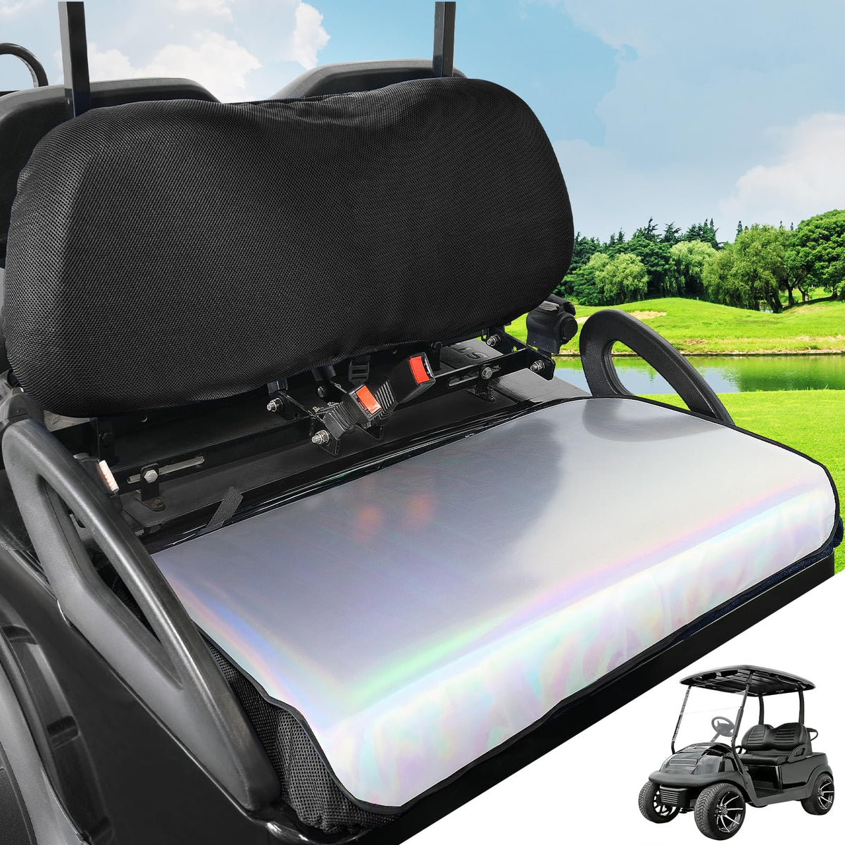 FIXHAWK front seat cover for Club Car Precedent offers snug fit and durable protection.