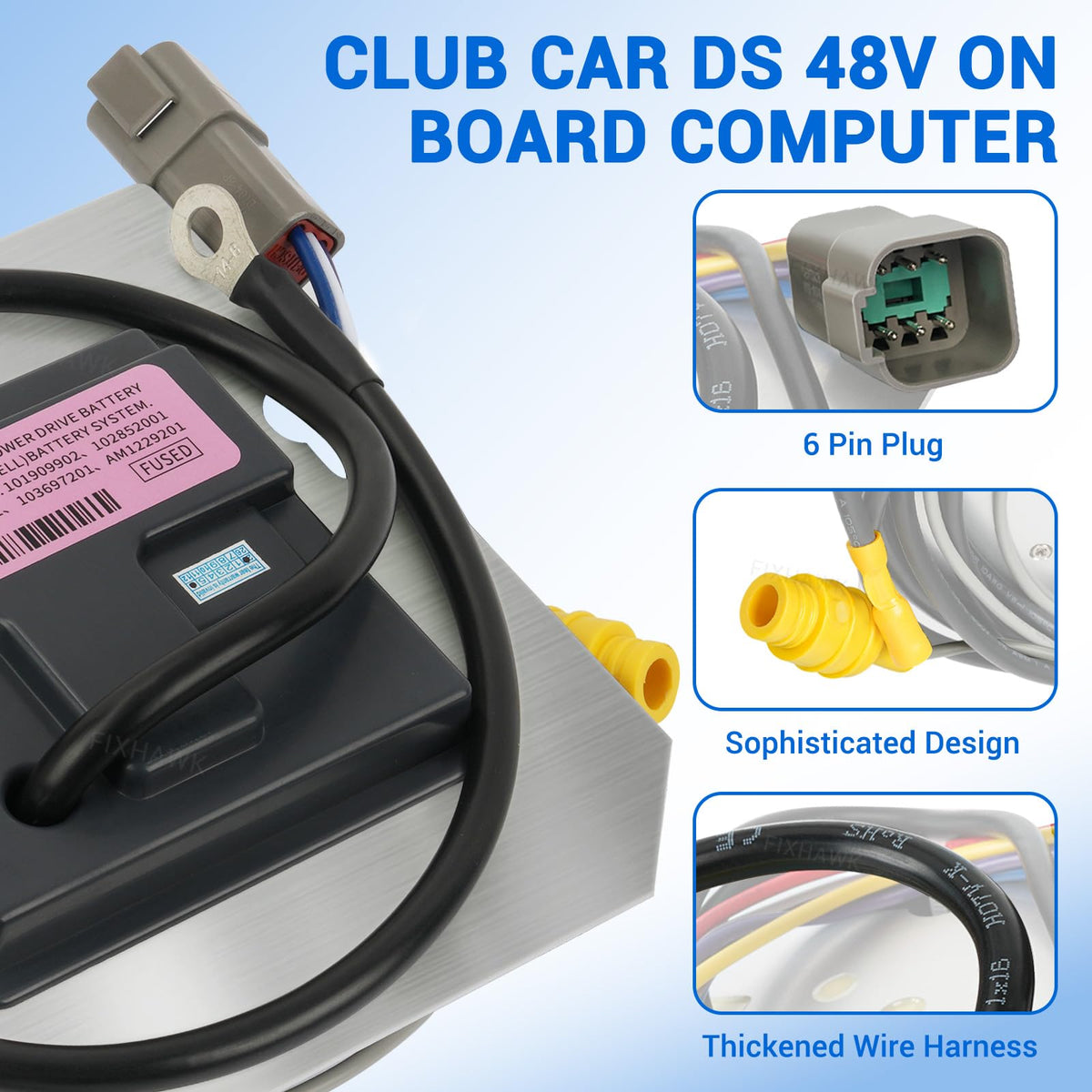 FIXHAWK golf cart OBC replacement for Club Car DS, ensuring compatibility.