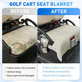 FIXHAWK beige seat cover enhances cart interior look.