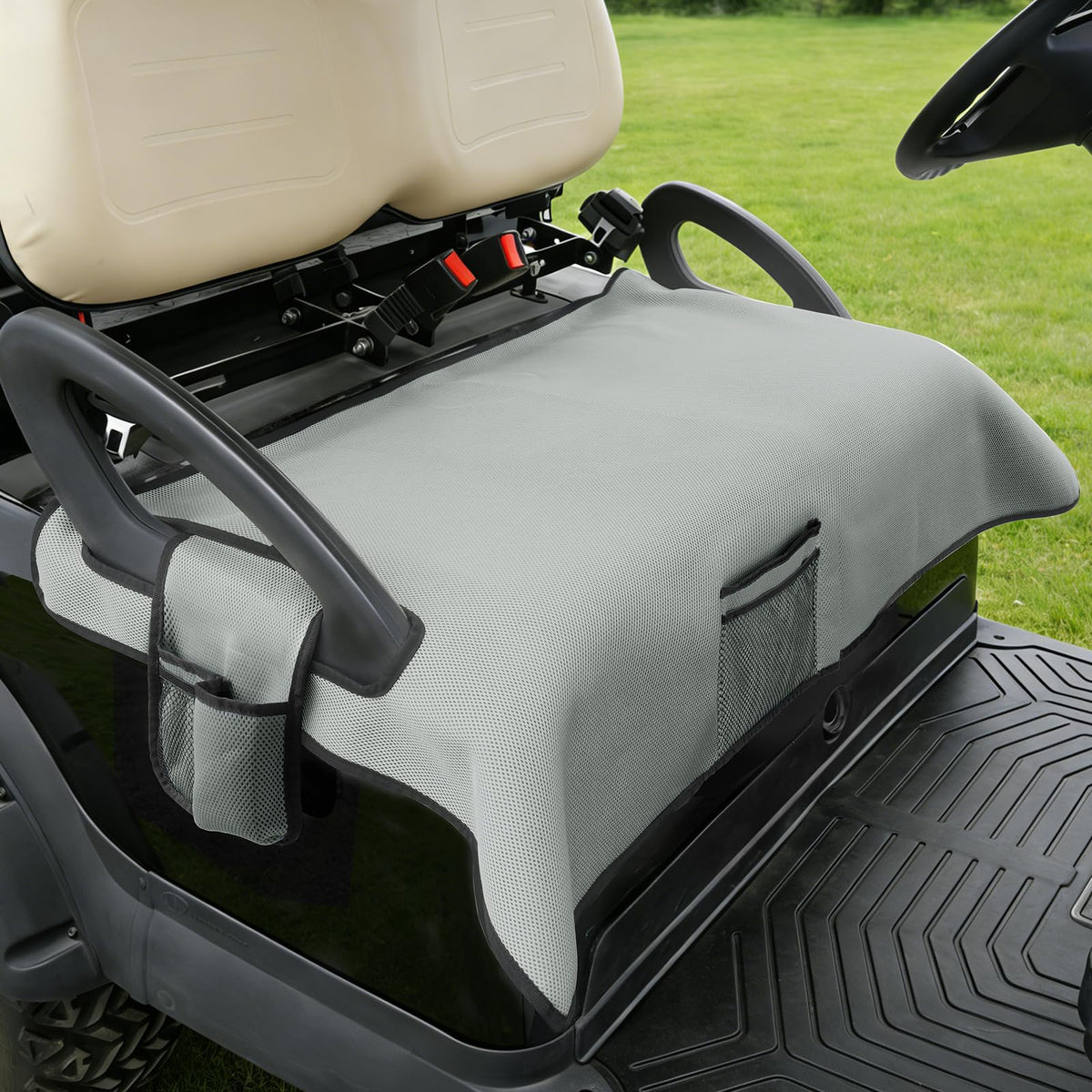 FIXHAWK golf cart seat cover with non-slip grip for steady rides.