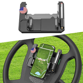 FIXHAWK golf cart steering wheel mount on original wheel for quick phone access.