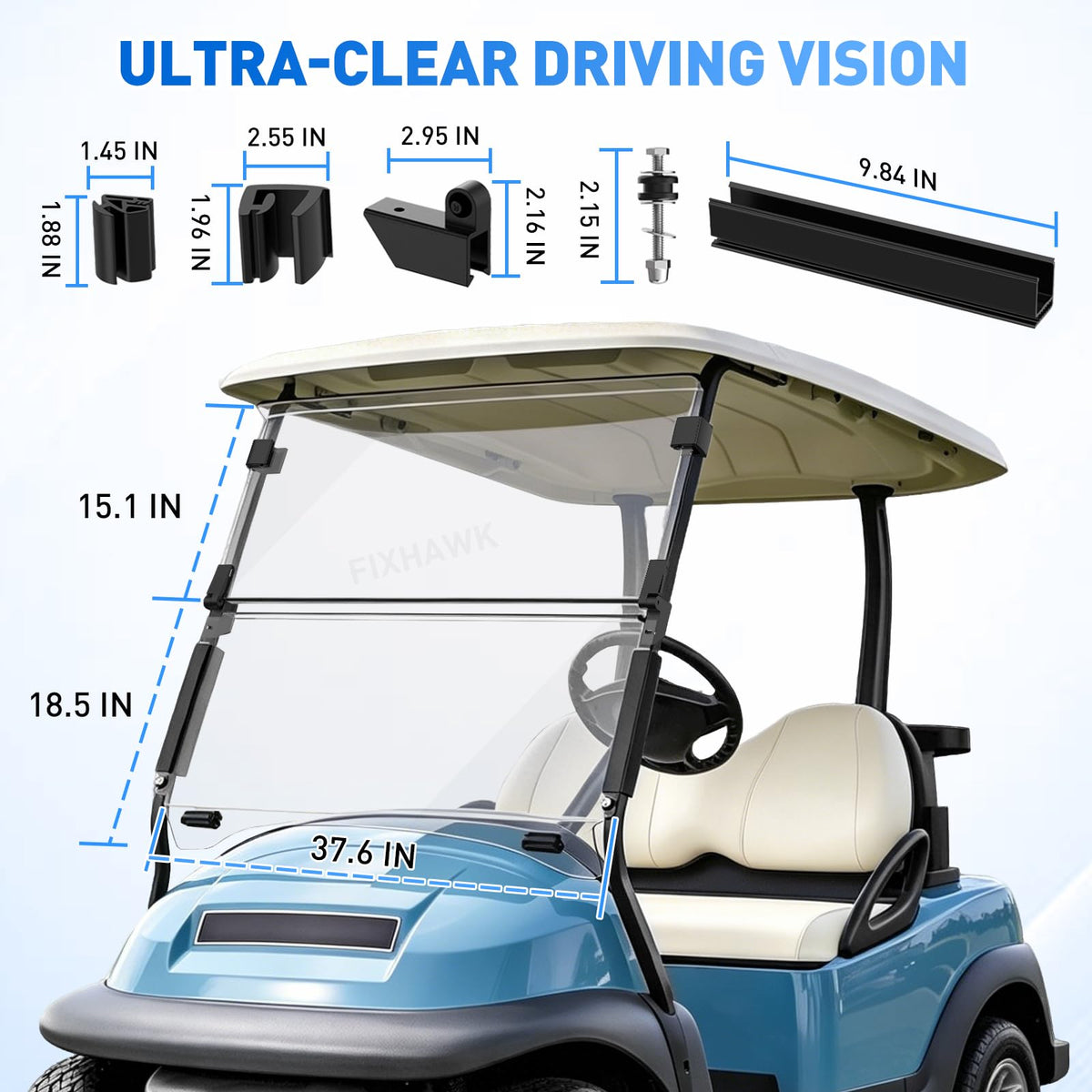 FIXHAWK windshield UV-resistant material provides glare reduction.