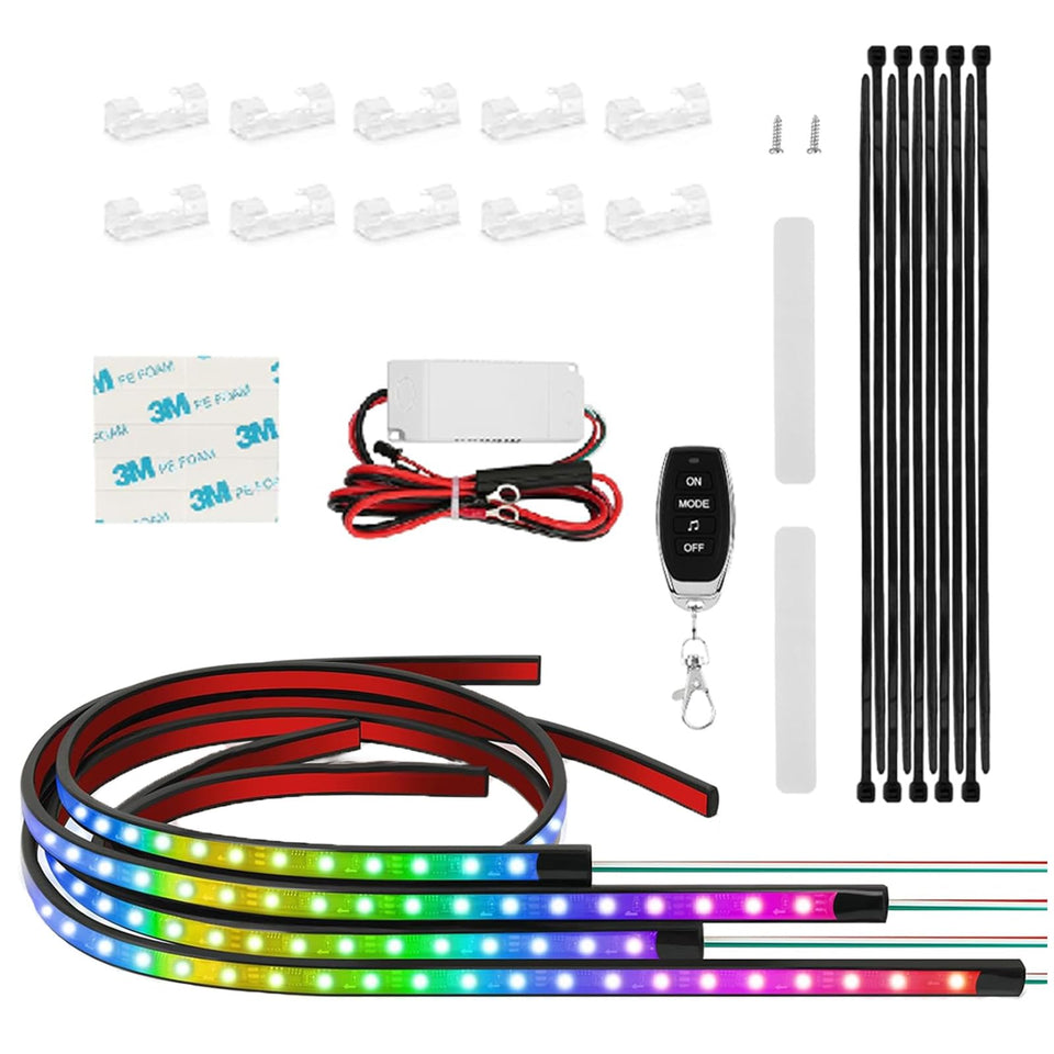 FIXHAWK golf cart underglow strip on body for seamless wrap and durable weatherproof lighting.