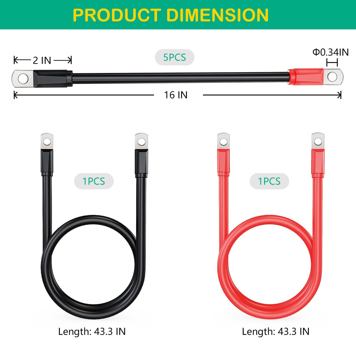 FIXHAWK heavy-duty golf cart cables resist heat and abrasion for durable wiring.