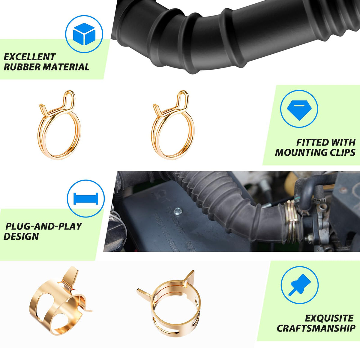 FIXHAWK high-temp rubber material shown, durable and crack resistant.