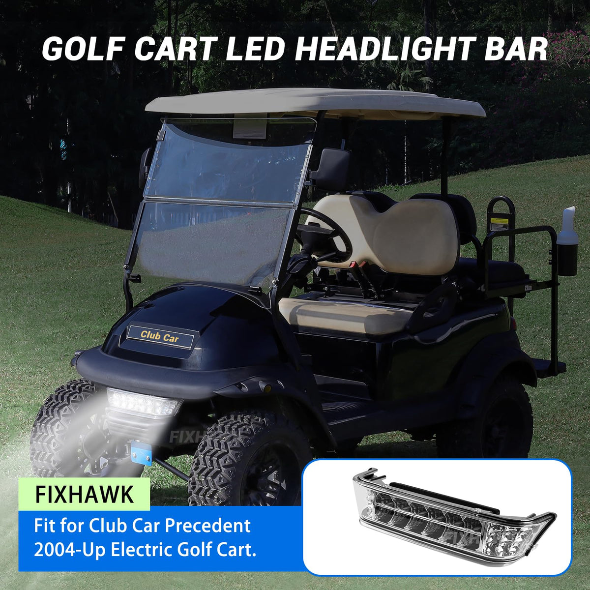 Long-lasting FIXHAWK LED bar uses less energy for extended use on courses.