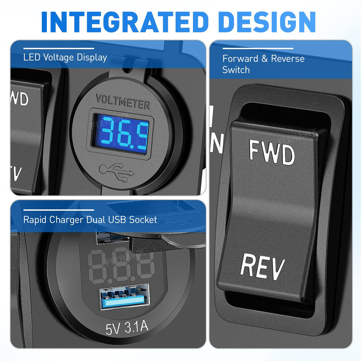 FIXHAWK LED voltmeter displays clear cockpit monitoring and easy power checks.