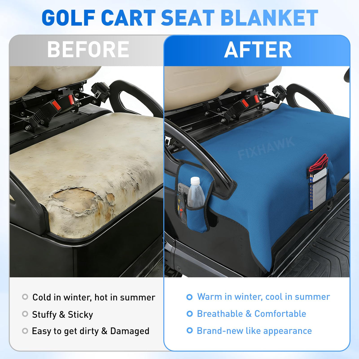 FIXHAWK non-slip breathable fabric on seat blanket