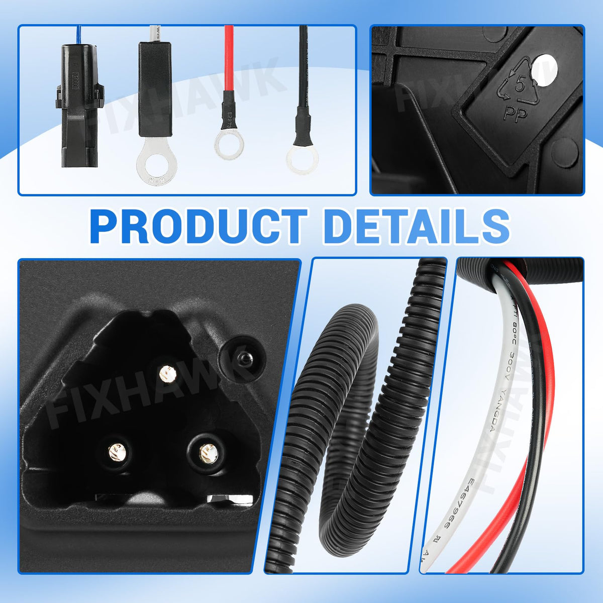 FIXHAWK receptacle assembly with wiring harness for easy replacement.