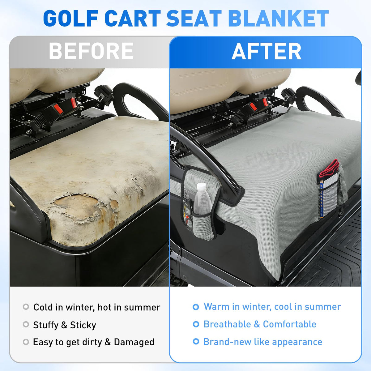 FIXHAWK easy-to-clean seat cover is machine washable and air dries.