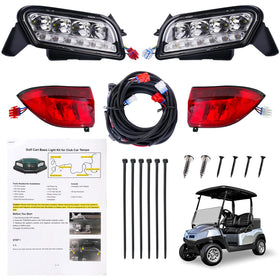 FIXHAWK Tempo LED headlights front view improves night visibility for Club Car Tempo