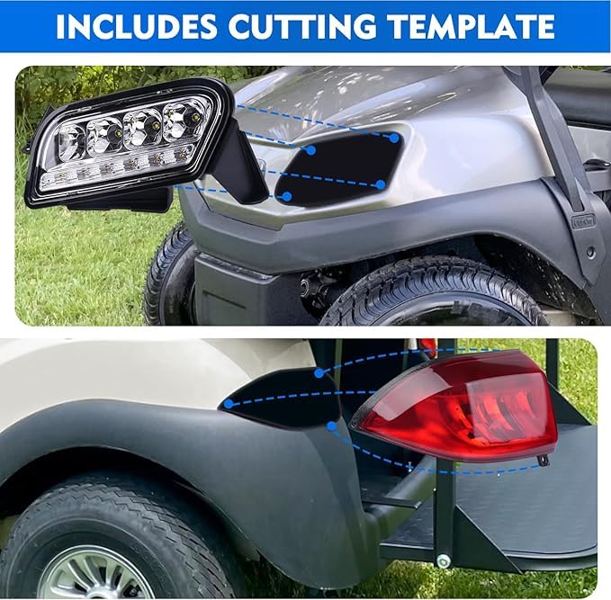FIXHAWK Tempo LED taillights rear view enhances signaling on the Club Car Tempo