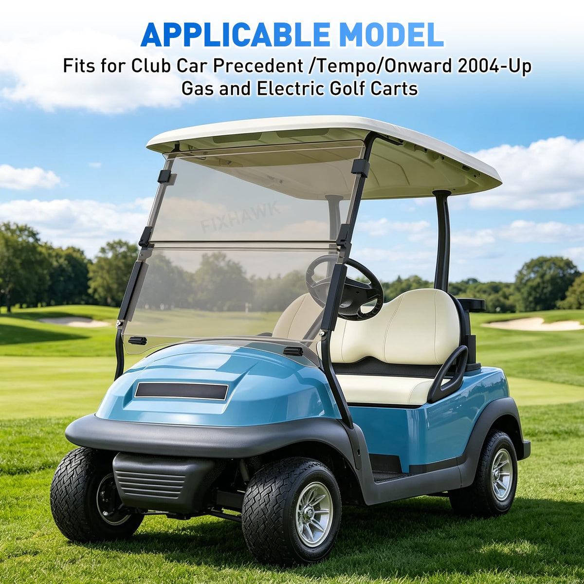 FIXHAWK Tempo/Onward fit in a Club Car windshield for versatile compatibility