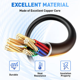 FIXHAWK copper-core wiring emphasizes durability and heat resistance.