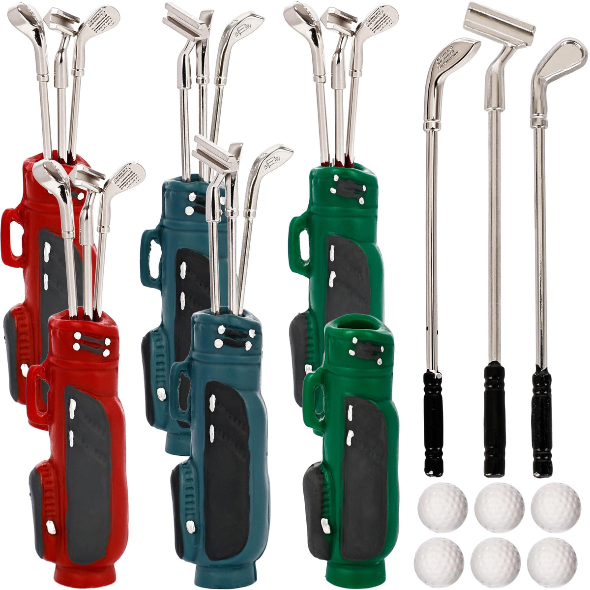 Flahard miniature golf set full collection enhances dollhouse decor.