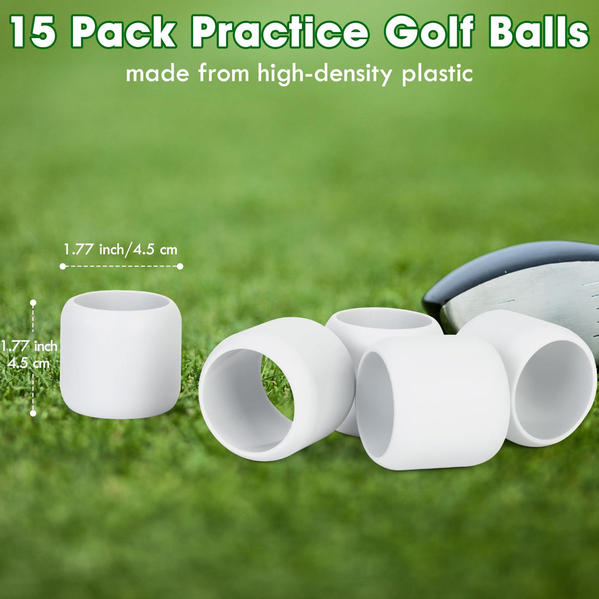 Flantor Practice Golf Balls for backyard setup enable indoor and outdoor sessions.