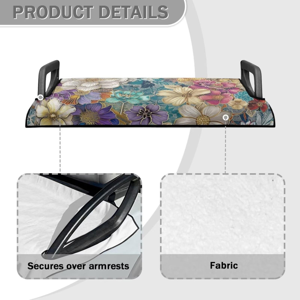 Flashideas Hippie Flower seat cover displays durable fabric for outdoor use