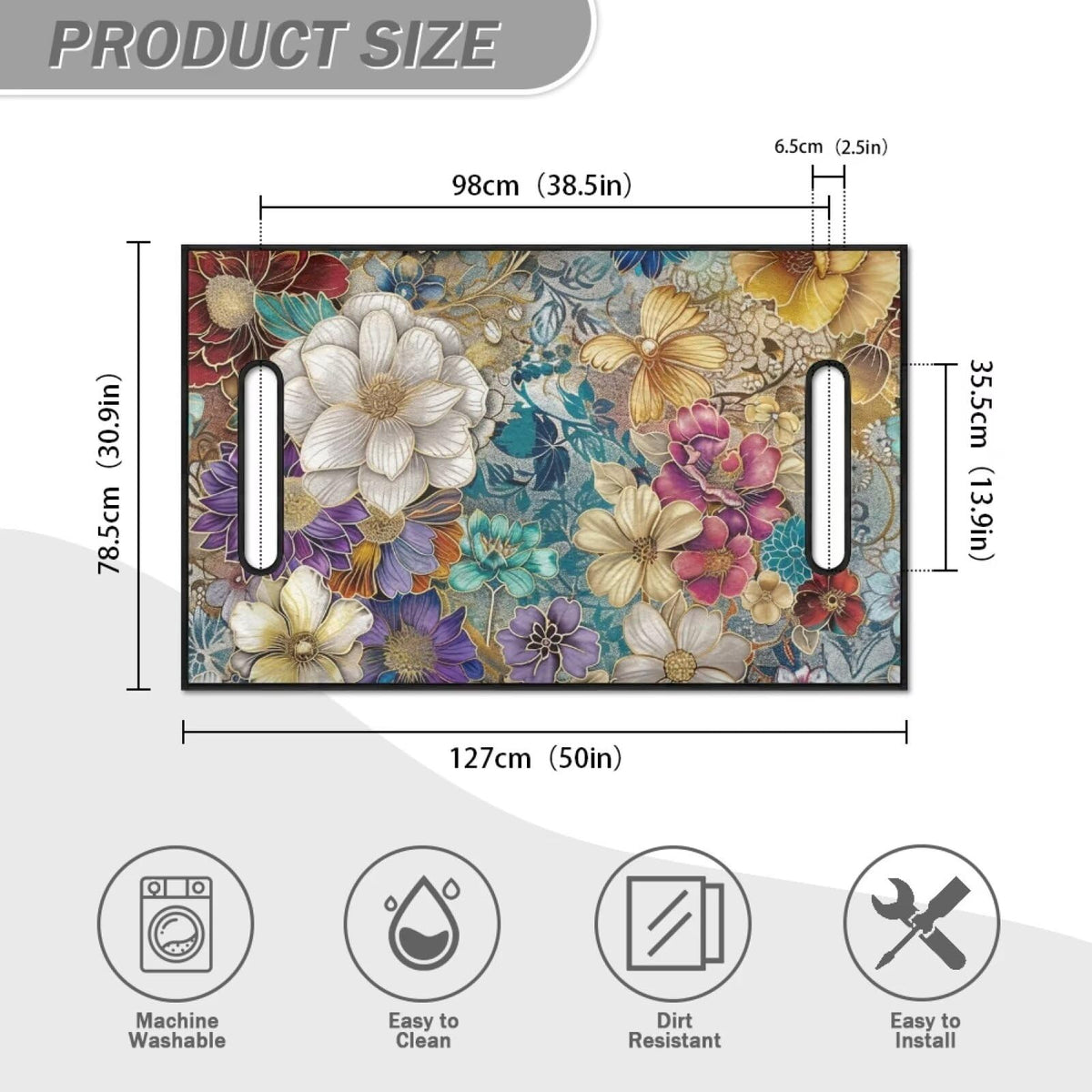 Flashideas Hippie Flower seat cover is easy to remove and machine washable