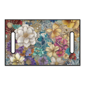 Flashideas Hippie Flower seat cover on a cart demonstrates universal fit