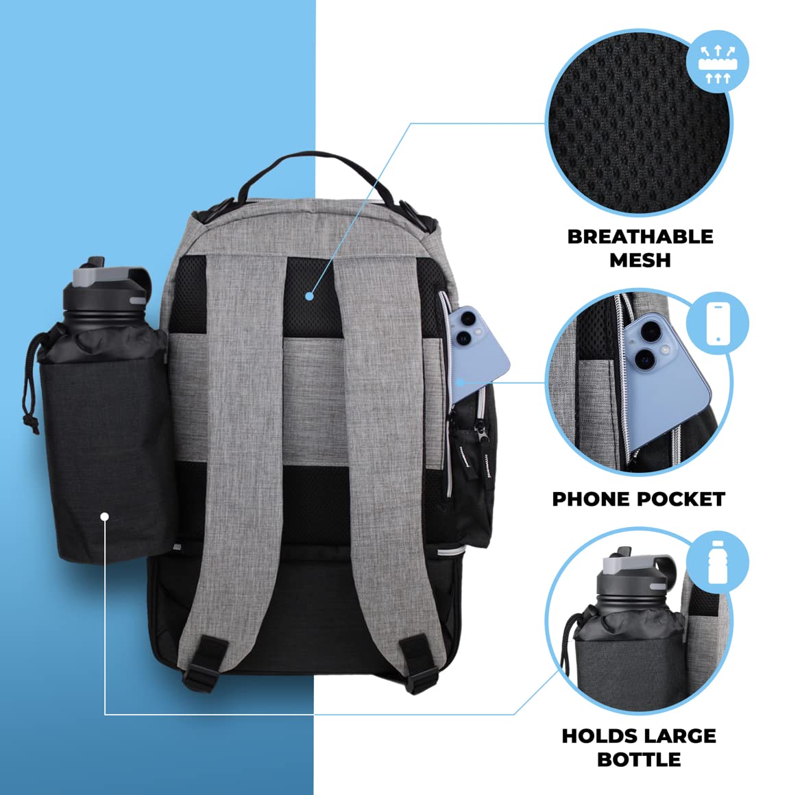 Flight Level Disc Golf Bag features breathable back panel for airflow