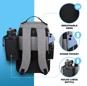 Flight Level Disc Golf Bag features breathable back panel for airflow