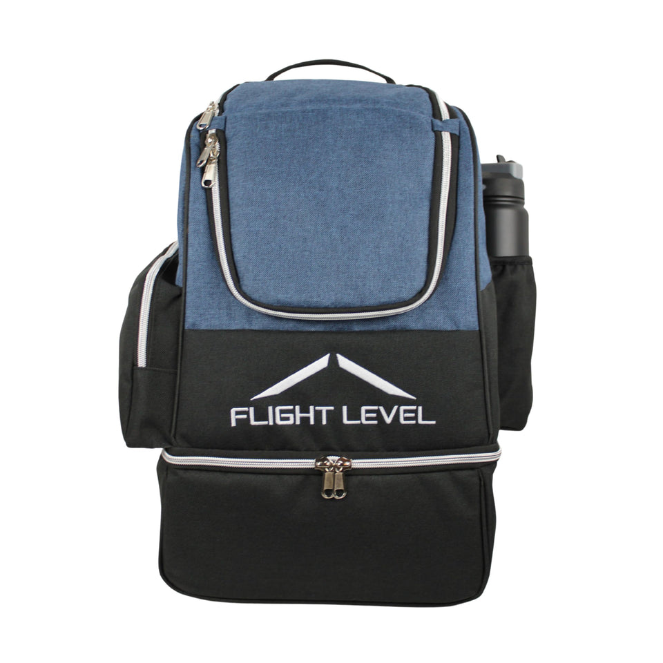 Flight Level disc golf backpack with large main compartment holding up to 20 discs
