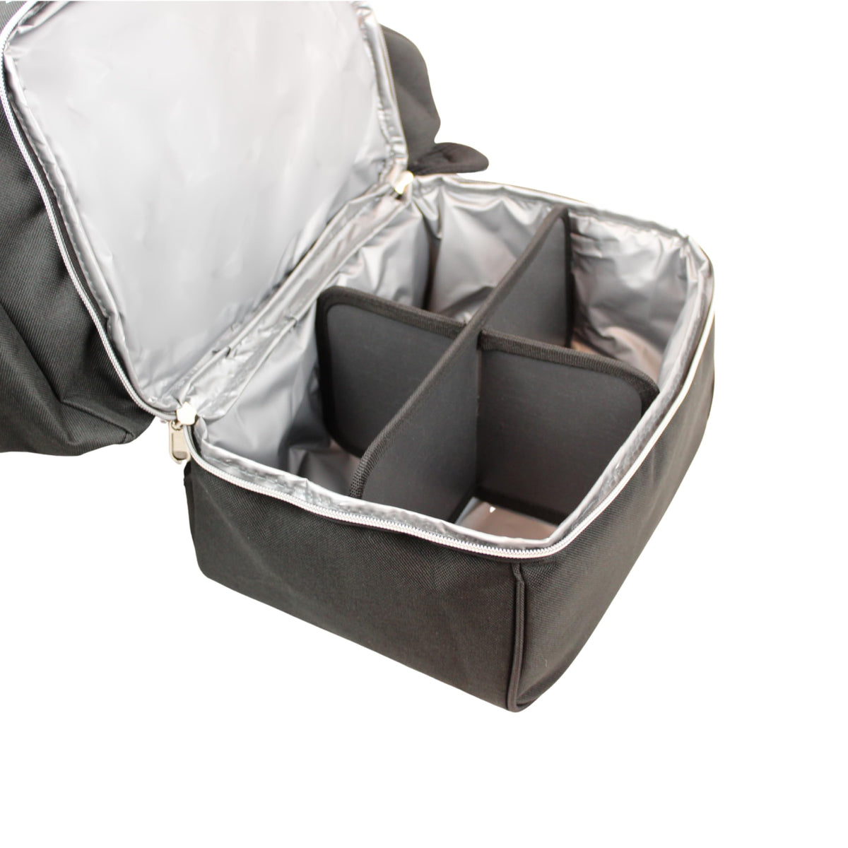 Flight Level disc golf bag with two zippered compartments and bottle holder