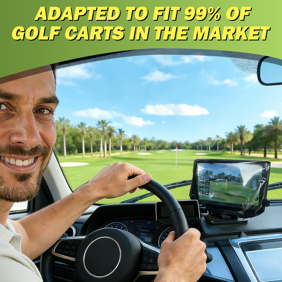 Flwgst fits 7-10 inch screens on Evolution and Denago carts for broad compatibility.