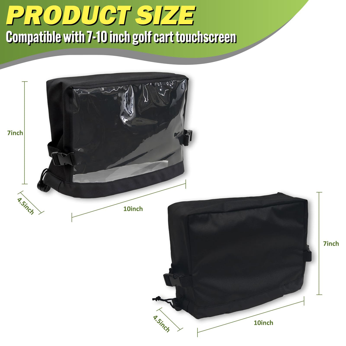 Flwgst side strap and drawstring keep the cover secure during rides.