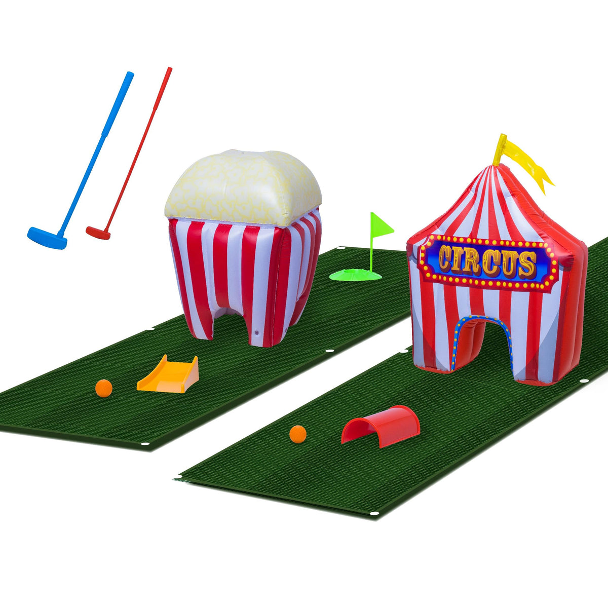Flybar FunPark inflatable greens for soft, safe mini golf play at home