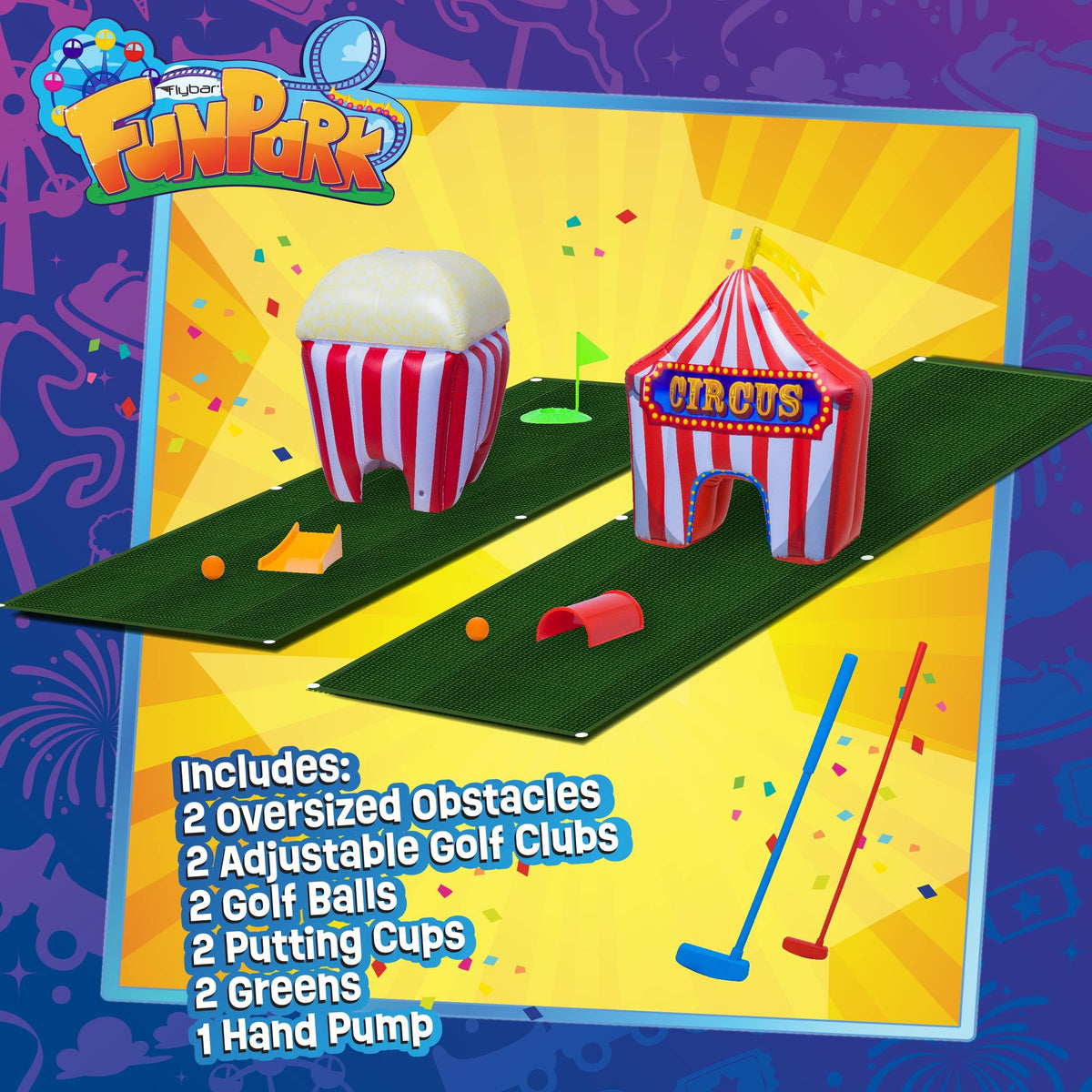 Flybar FunPark putting cups help kids practice aiming and focus