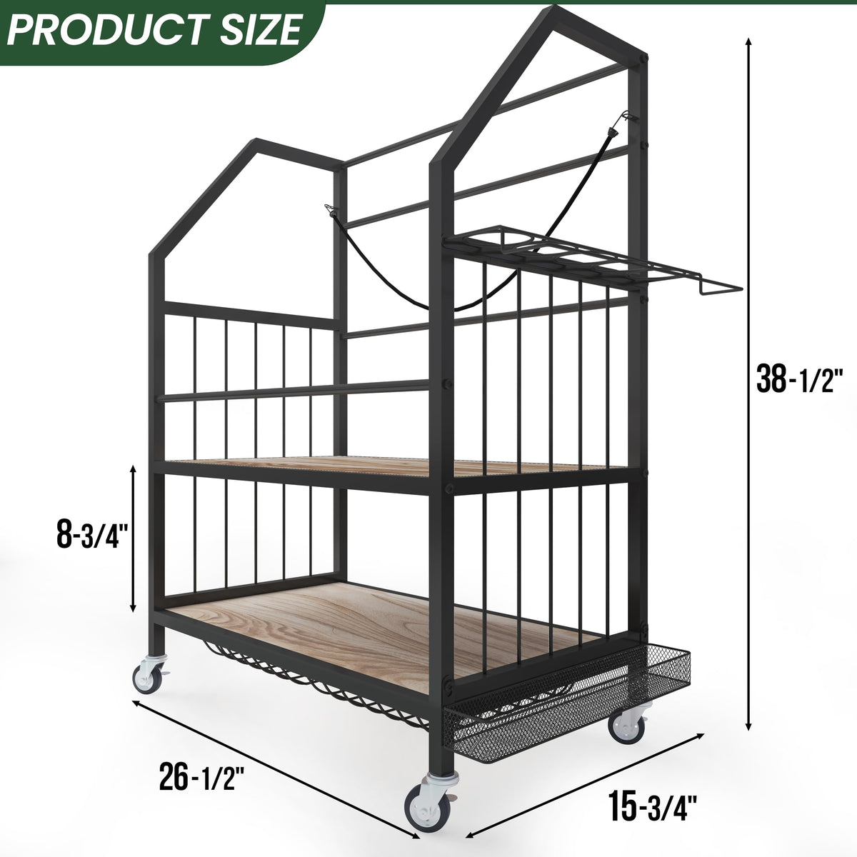 FLYJOE side club stand and bottom drawers organize clubs and accessories