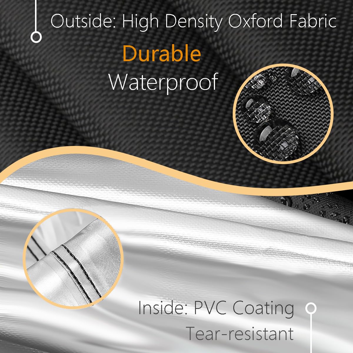 FLYMEI 4-Person Golf Cart Cover wind-bottom strap keeps cover secure.