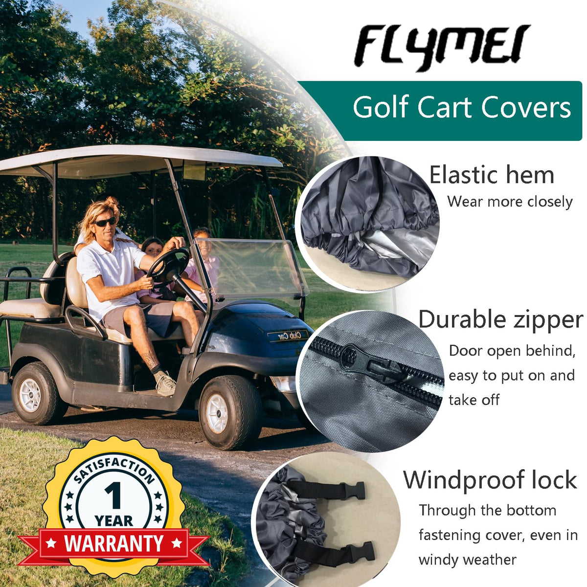 FLYMEI waterproof PVC layer shields against rain and snow.
