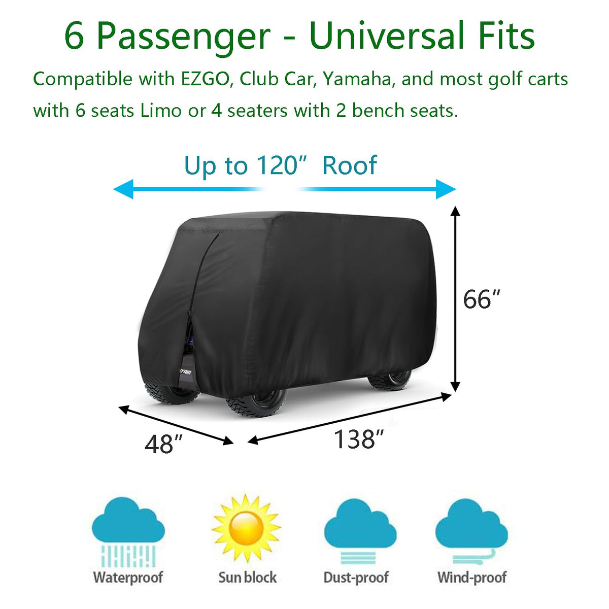 FLYMEI 6-passenger side view shields wind and debris for roadside storage.